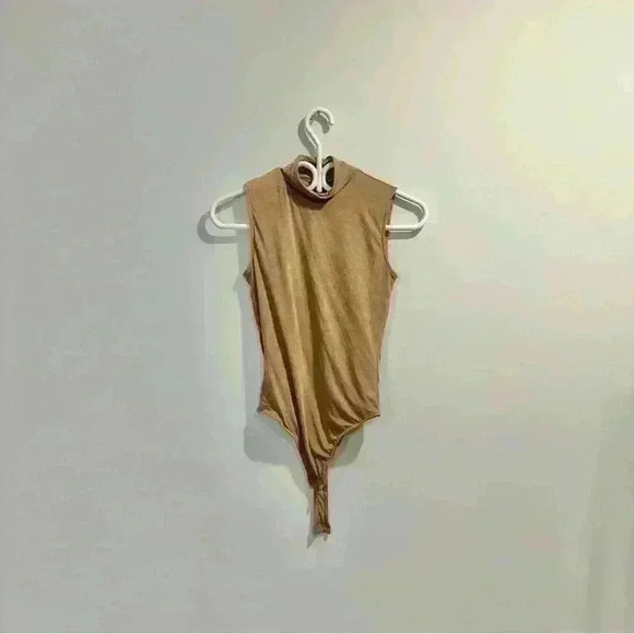 Everlane | womens xs The Luster Mockneck Tank Bodysuit tan - Picture 2 of 4